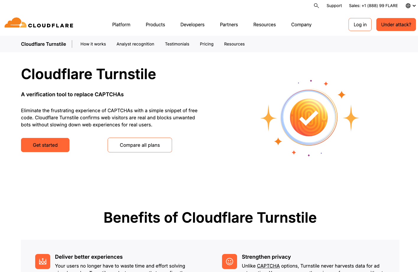 Screenshot of Turnstile website